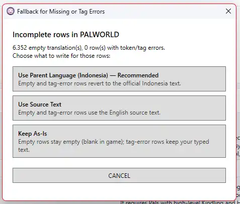 Universal Patcher Fallback for Missing or Tag Errors Prompt